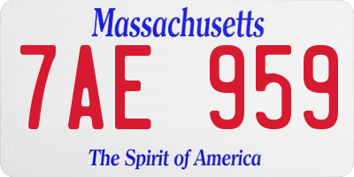 MA license plate 7AE959