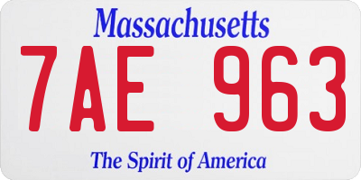 MA license plate 7AE963