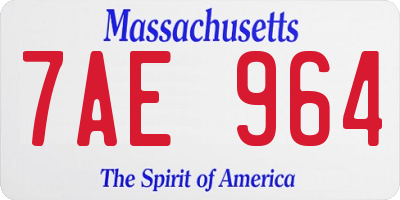 MA license plate 7AE964