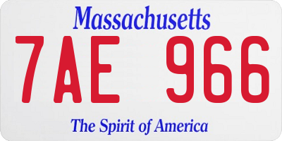 MA license plate 7AE966
