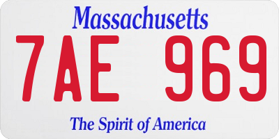 MA license plate 7AE969