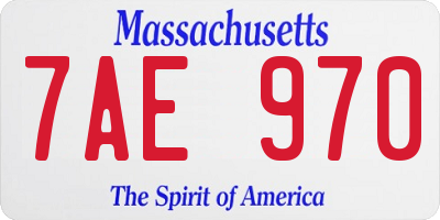 MA license plate 7AE970