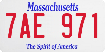 MA license plate 7AE971