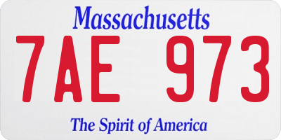 MA license plate 7AE973