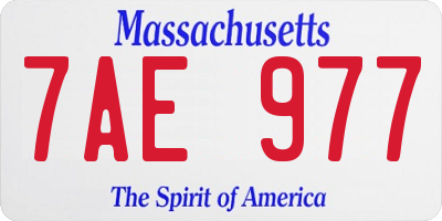 MA license plate 7AE977