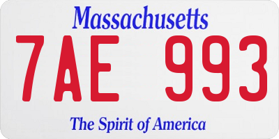 MA license plate 7AE993