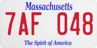 MA license plate 7AF048