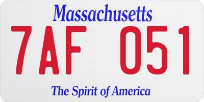 MA license plate 7AF051