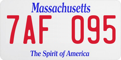 MA license plate 7AF095
