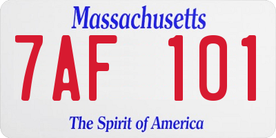 MA license plate 7AF101