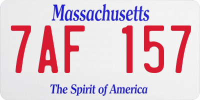 MA license plate 7AF157