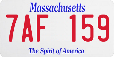 MA license plate 7AF159