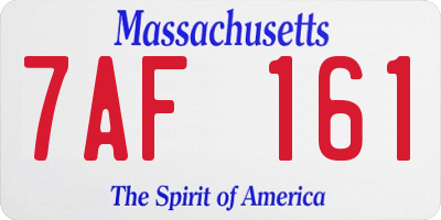 MA license plate 7AF161