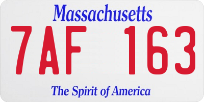 MA license plate 7AF163