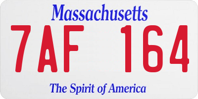 MA license plate 7AF164