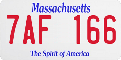 MA license plate 7AF166