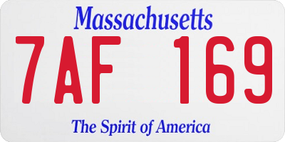 MA license plate 7AF169