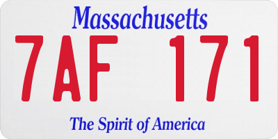 MA license plate 7AF171