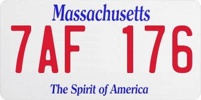 MA license plate 7AF176