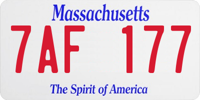 MA license plate 7AF177