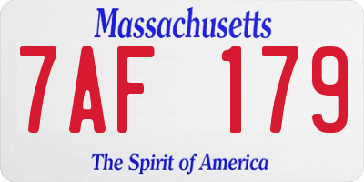 MA license plate 7AF179