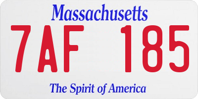 MA license plate 7AF185
