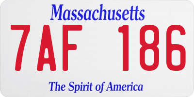 MA license plate 7AF186
