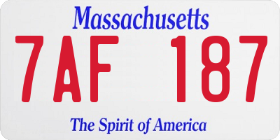 MA license plate 7AF187