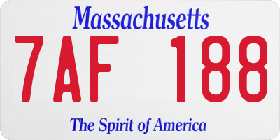 MA license plate 7AF188