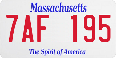 MA license plate 7AF195