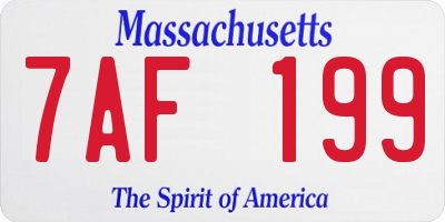 MA license plate 7AF199