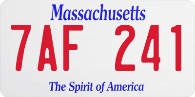 MA license plate 7AF241
