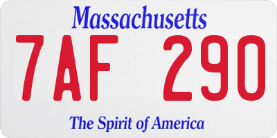 MA license plate 7AF290