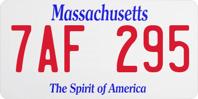 MA license plate 7AF295
