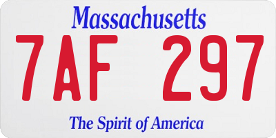 MA license plate 7AF297