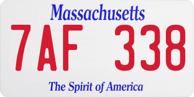 MA license plate 7AF338
