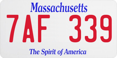 MA license plate 7AF339