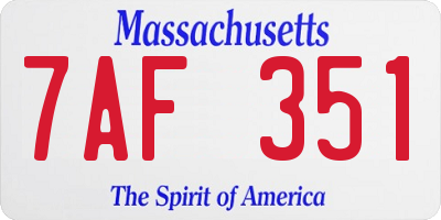MA license plate 7AF351