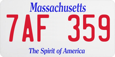 MA license plate 7AF359