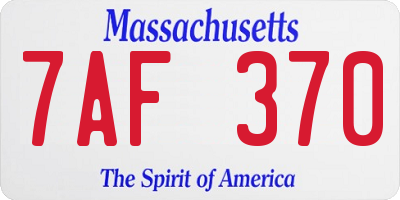 MA license plate 7AF370