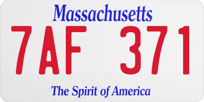 MA license plate 7AF371