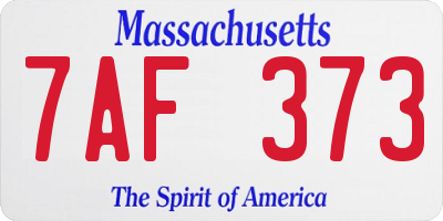 MA license plate 7AF373