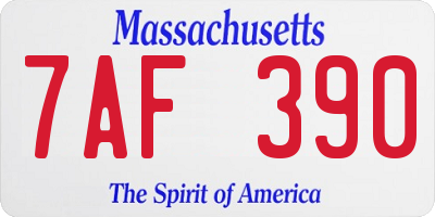 MA license plate 7AF390