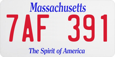 MA license plate 7AF391