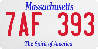 MA license plate 7AF393