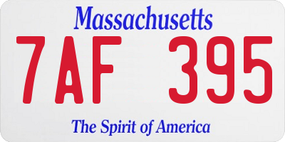 MA license plate 7AF395