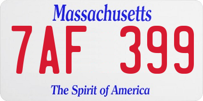 MA license plate 7AF399