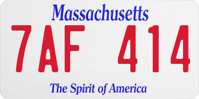 MA license plate 7AF414