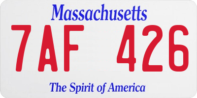 MA license plate 7AF426