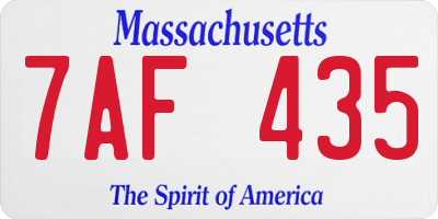 MA license plate 7AF435